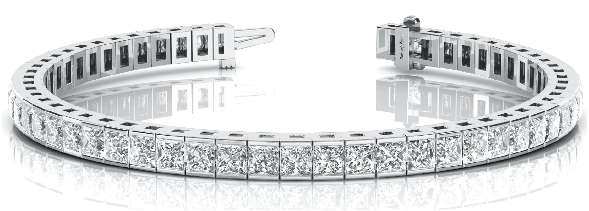 Channel set Princess cut Diamonds Bracelet