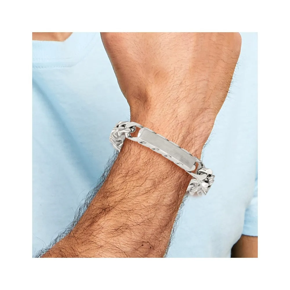 Chisel Stainless Steel Brushed and Polished Curb Chain 8.5 inch ID Bracelet