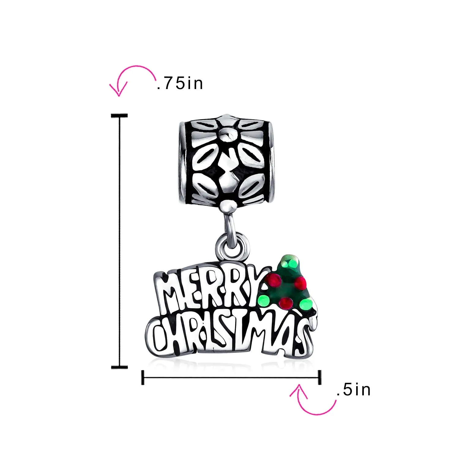 Christmas Charm Bead Bundle Snowflake Hearts Envelope Sterling Silver for Bracelets