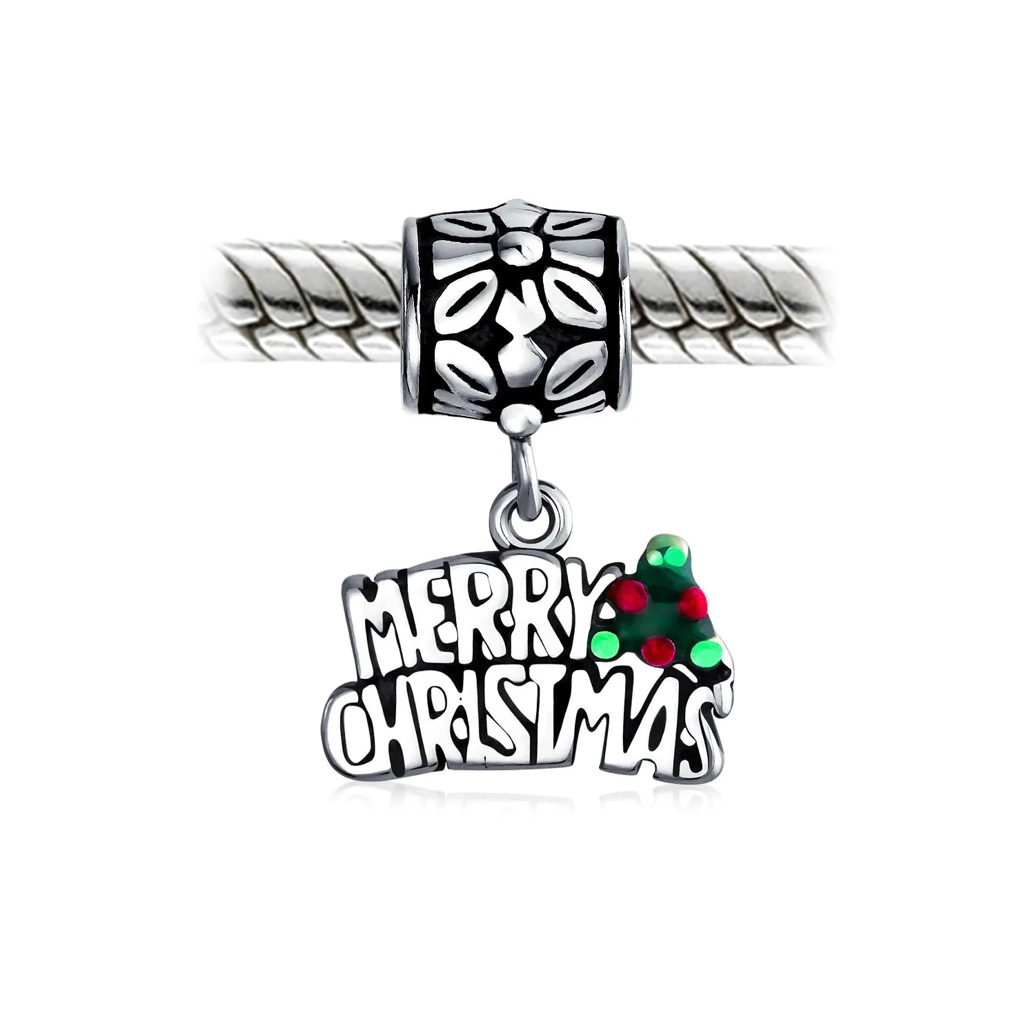 Christmas Charm Bead Bundle Snowflake Hearts Envelope Sterling Silver for Bracelets