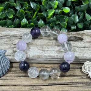 Chunky Quartz & Amethyst Stretch Bracelet