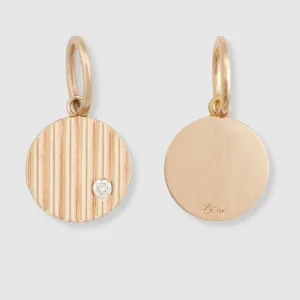 Circle Barre Diamond Medallion, 18k Yellow Gold, Small