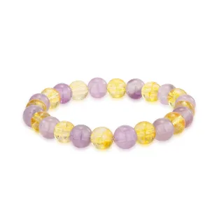Citrine and Amethyst Crystal Bracelet