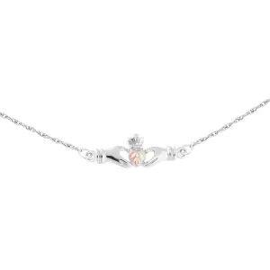 Claddagh Ankle - Sterling Silver Black Hills Gold Bracelet