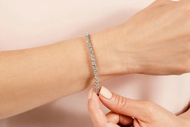 Classic 3 Prong Lab-Grown Diamond Tennis Bracelet with 6.00 ct.(finished) 3.5mm