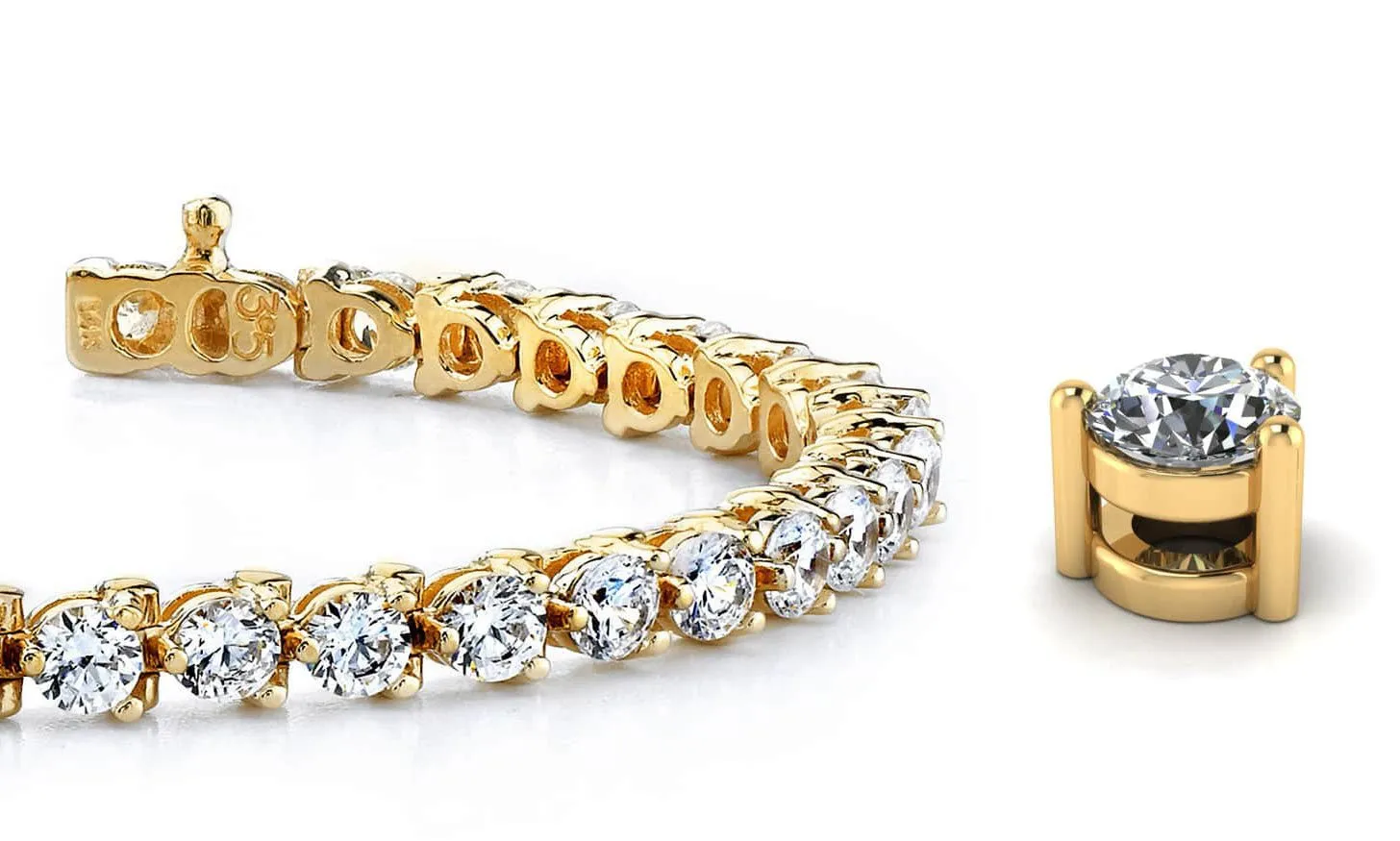 Classic 3 Prong Lab-Grown Diamond Tennis Bracelet with 6.00 ct.(finished) 3.5mm