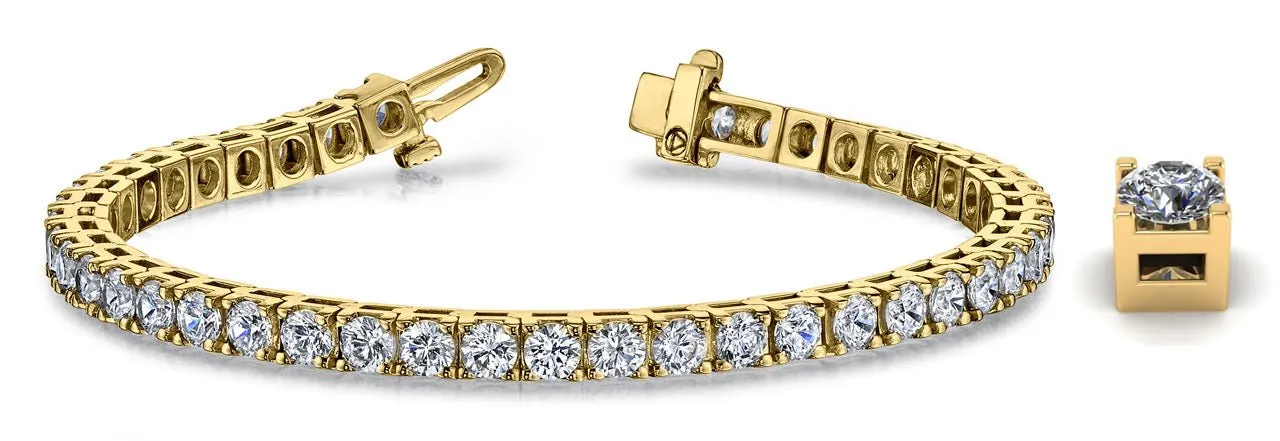 Classic 4 Prong Lab-Grown Diamond Tennis Bracelet with 16.50 ct.(finished) 5.0mm