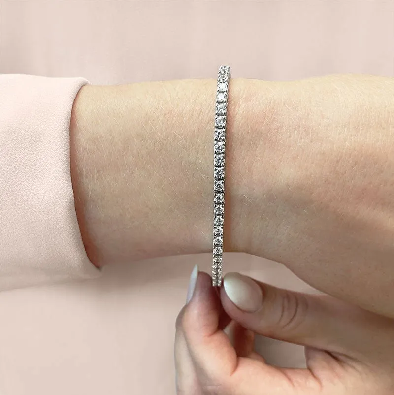 Classic 4 Prong Lab-Grown Diamond Tennis Bracelet with 16.50 ct.(finished) 5.0mm