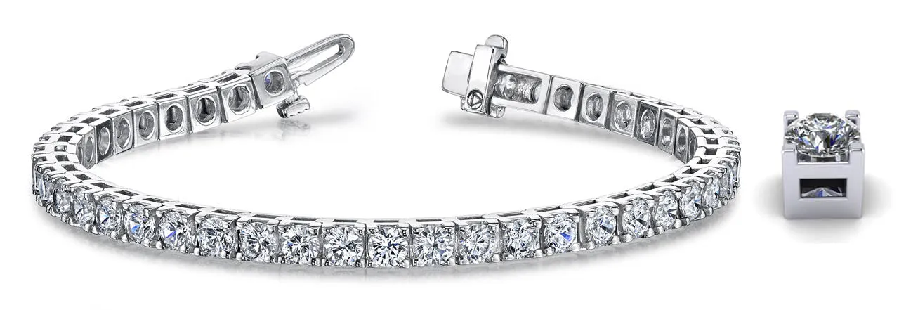Classic 4 Prong Lab-Grown Diamond Tennis Bracelet with 16.50 ct.(finished) 5.0mm