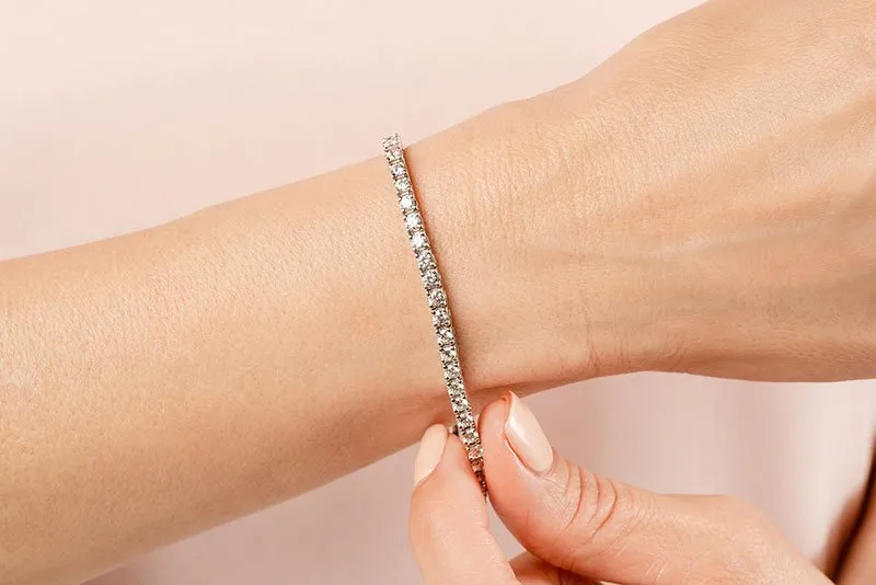 Classic 4 Prong Lab-Grown Diamond Tennis Bracelet with 16.50 ct.(finished) 5.0mm