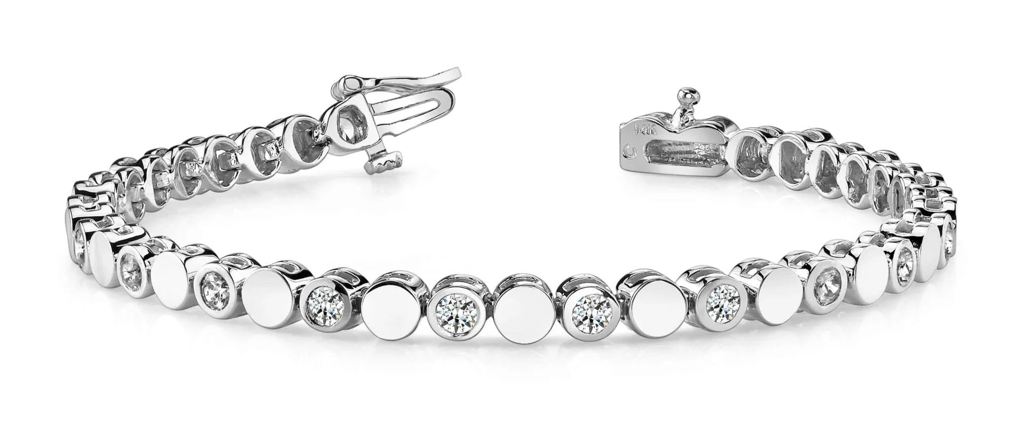 Classic Alternating Circle And Diamond Bracelet with 4.00 ct.(finished) 4.0mm