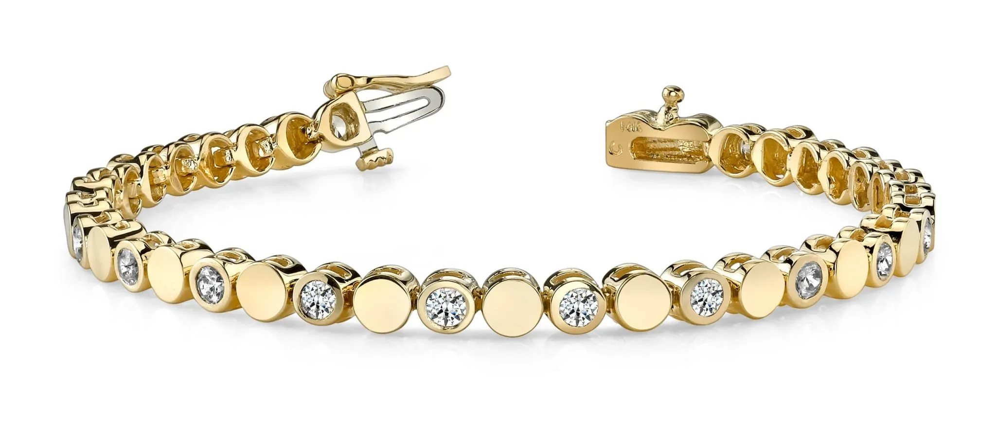 Classic Alternating Circle And Diamond Bracelet with 4.00 ct.(finished) 4.0mm