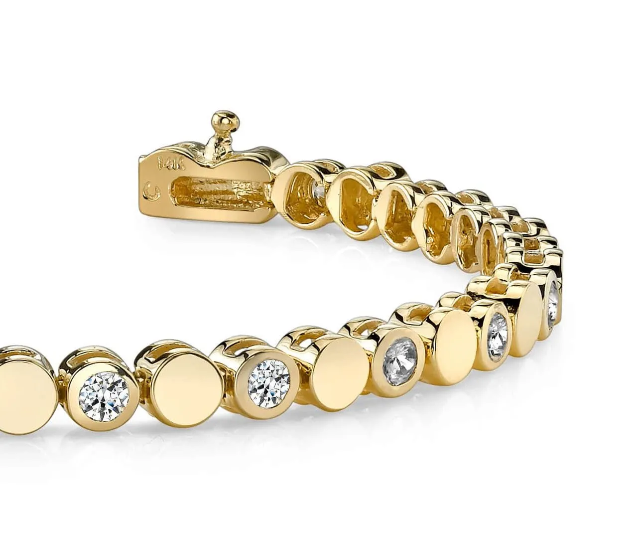 Classic Alternating Circle And Diamond Bracelet with 4.00 ct.(finished) 4.0mm