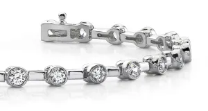 Classic Column Link Bezel Set Lab-Grown Diamond Bracelet with 1.51 ct.(finished) 2.4mm