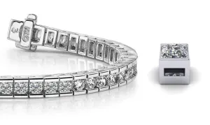 Classic Diamond Box Lab-Grown Diamond Tennis Bracelet with 17.00 ct.(finished) 5.0mm