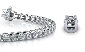 Classic Four Prong Lab-Grown Diamond Tennis Bracelet with 9.50 ct.(finished) 4mm