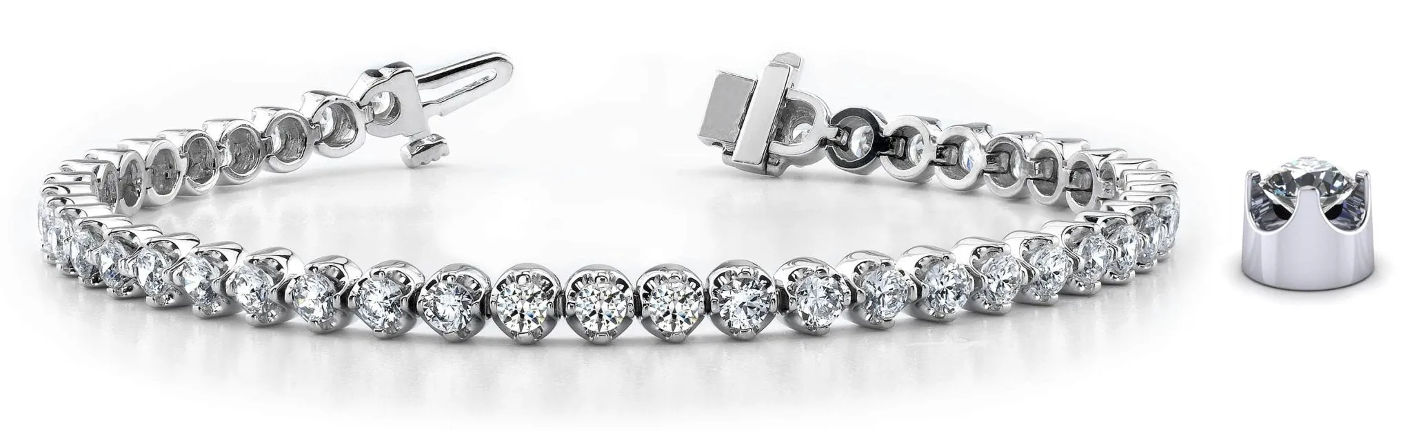 Classic Prong Set Lab-Grown Diamond Tennis Bracelet with 13.50 ct.(finished) 5.0mm
