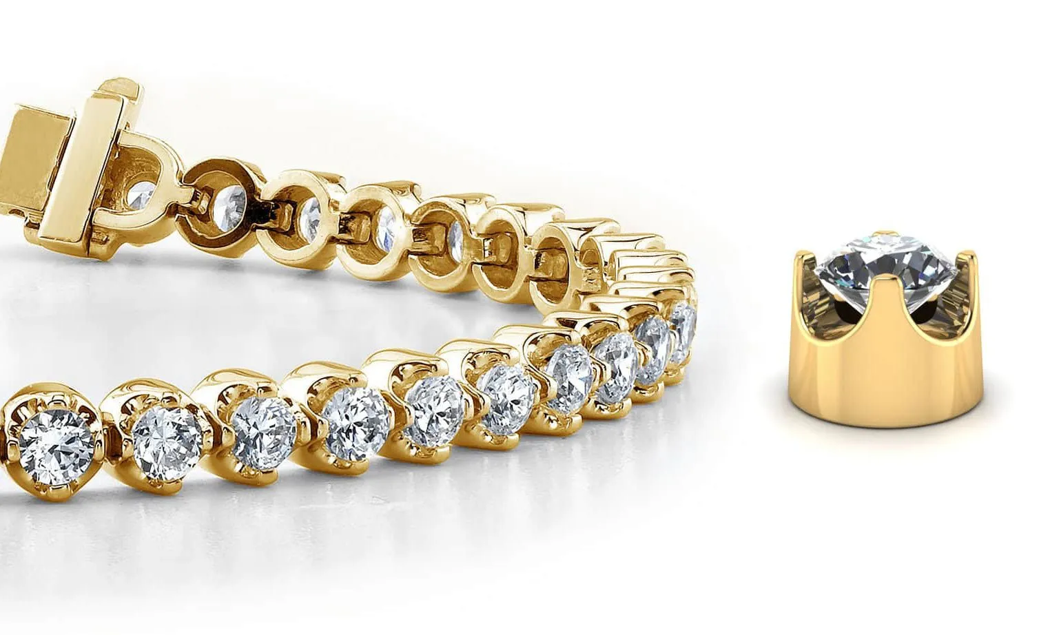 Classic Prong Set Lab-Grown Diamond Tennis Bracelet with 13.50 ct.(finished) 5.0mm