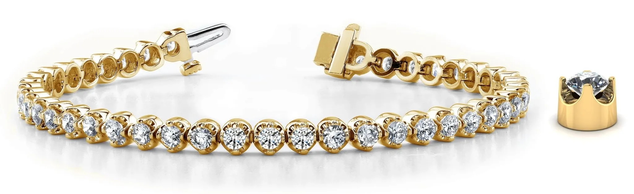 Classic Prong Set Lab-Grown Diamond Tennis Bracelet with 13.50 ct.(finished) 5.0mm