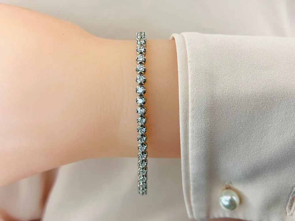 Classic Prong Set Lab-Grown Diamond Tennis Bracelet with 13.50 ct.(finished) 5.0mm