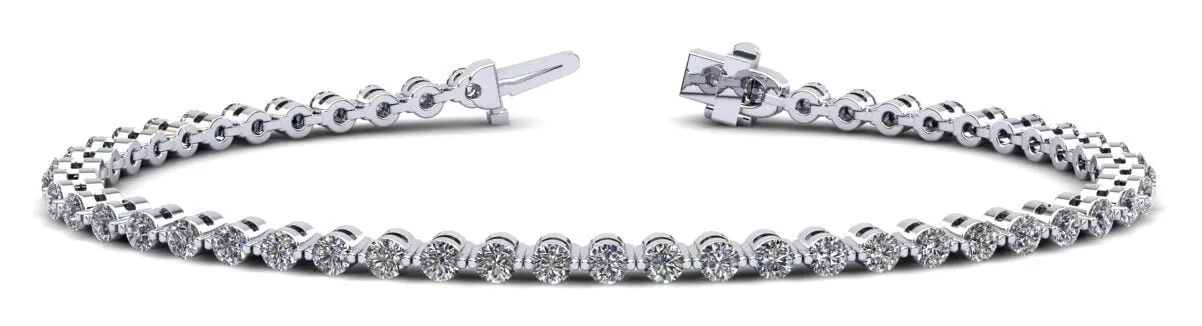 Classic Prong Set Lab-Grown Diamond Tennis Bracelet with 2.04 ct.(finished) 2.25mm