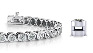Classic Round Bezel Set Lab-Grown Diamond Tennis Bracelet with 5.25 ct.(finished) 3.5mm