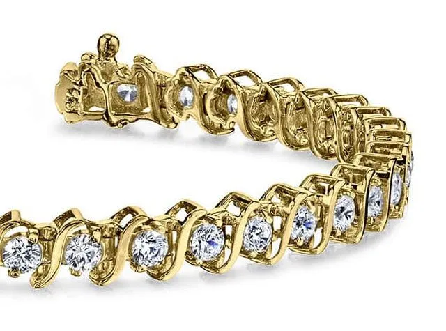 Classic S Shaped Lab-Grown Diamond Tennis Bracelet with 1.96 ct.(finished) 2.0mm