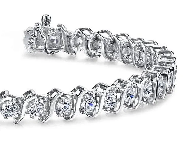 Classic S Shaped Lab-Grown Diamond Tennis Bracelet with 1.96 ct.(finished) 2.0mm