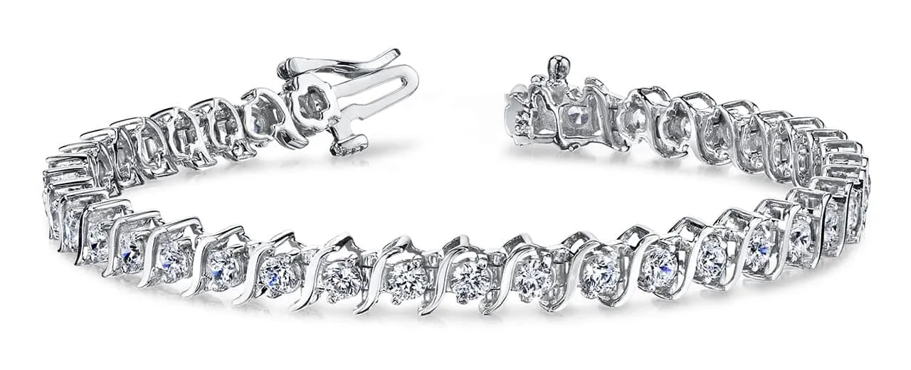 Classic S Shaped Lab-Grown Diamond Tennis Bracelet with 1.96 ct.(finished) 2.0mm