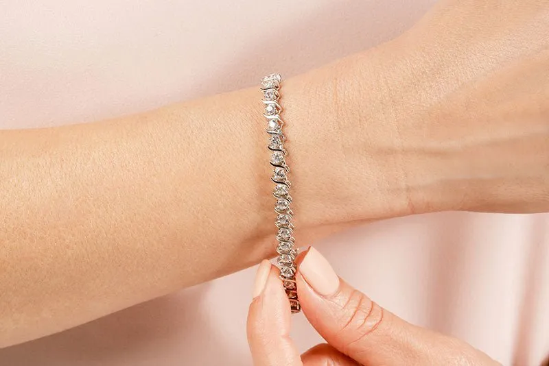 Classic S Shaped Lab-Grown Diamond Tennis Bracelet with 1.96 ct.(finished) 2.0mm