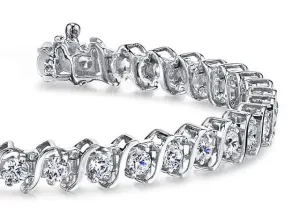 Classic S Shaped Lab-Grown Diamond Tennis Bracelet with 1.96 ct.(finished) 2.0mm
