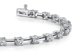 Classic Solid Rectangle Link Diamond Bracelet with 1.51 ct.(finished) 2.4mm