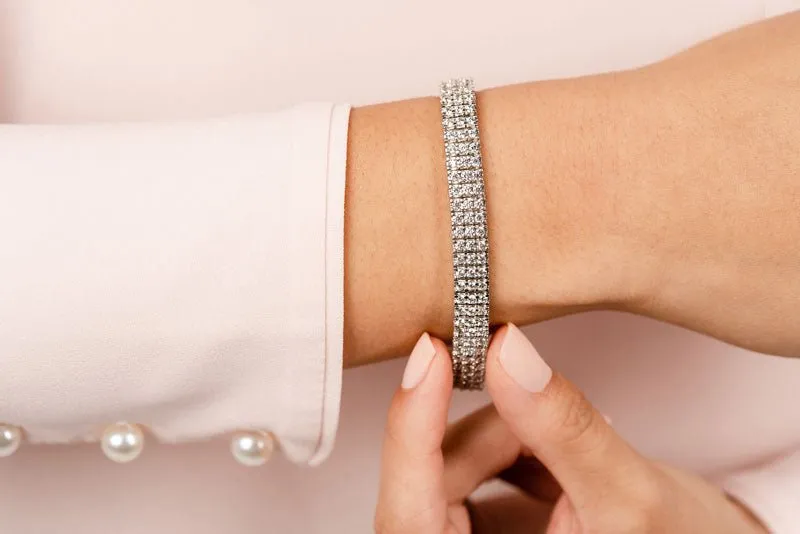 Classic Three Row Diamond Bracelet with 3.38 ct.(finished) 1.5mm