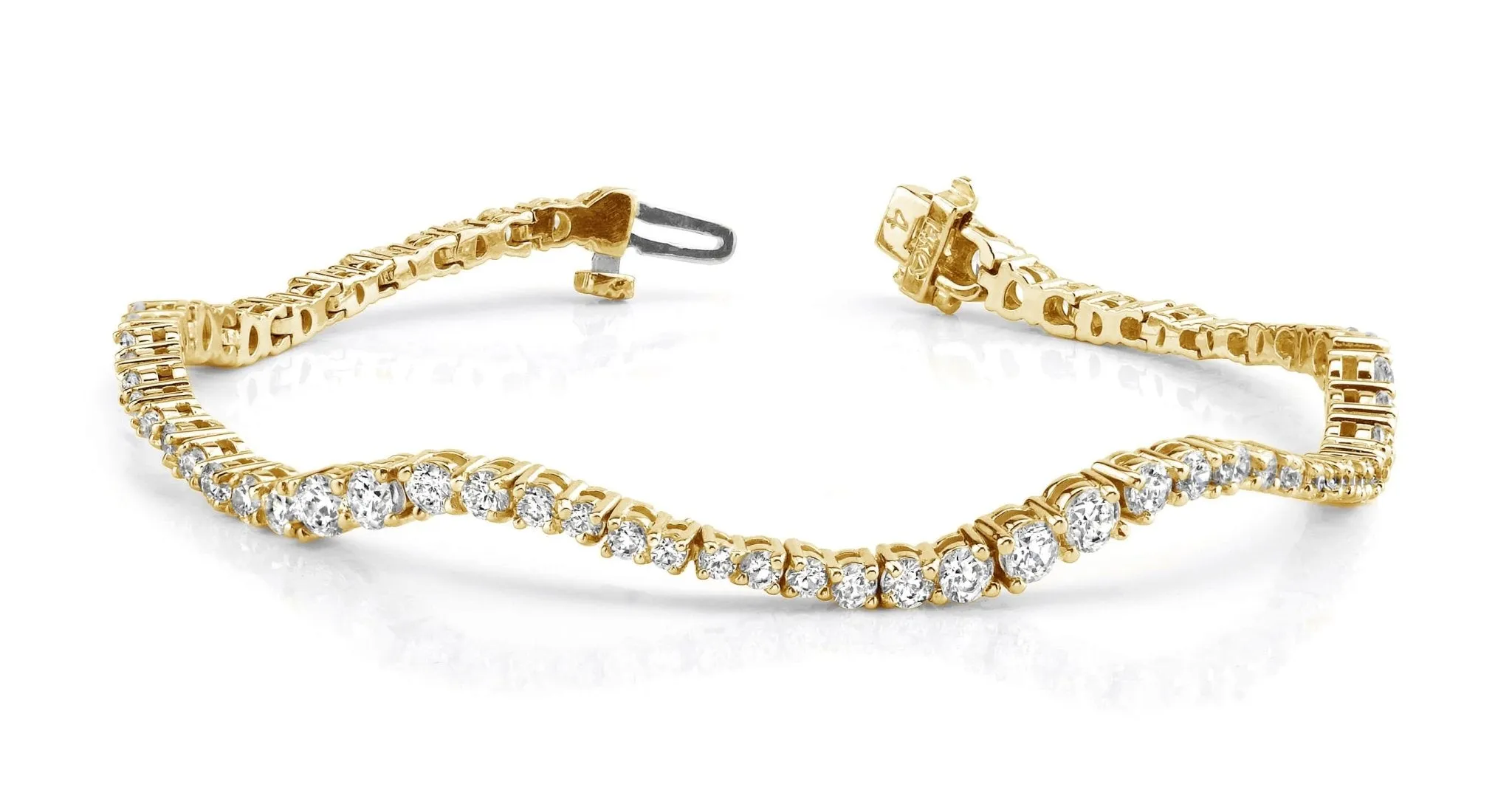 Classic Wave Journey Bracelet In Lab-Grown Diamond with 4.99 ct.(finished)