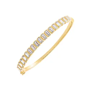 Colored Baguette CZ Bezel Tennis Bangle