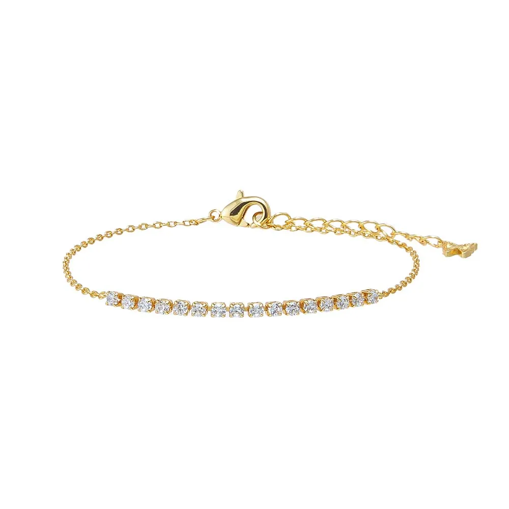 Colored Four Prong Half Tennis Bracelet
