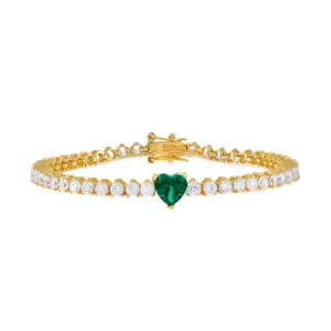 Colored Heart Tennis Bracelet