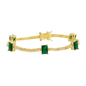 Colored Pave X Emerald Tennis Bracelet