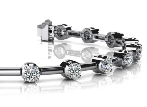 Column Link Round Lab-Grown Diamond Bracelet with 2.88 ct.(finished) 3.5mm