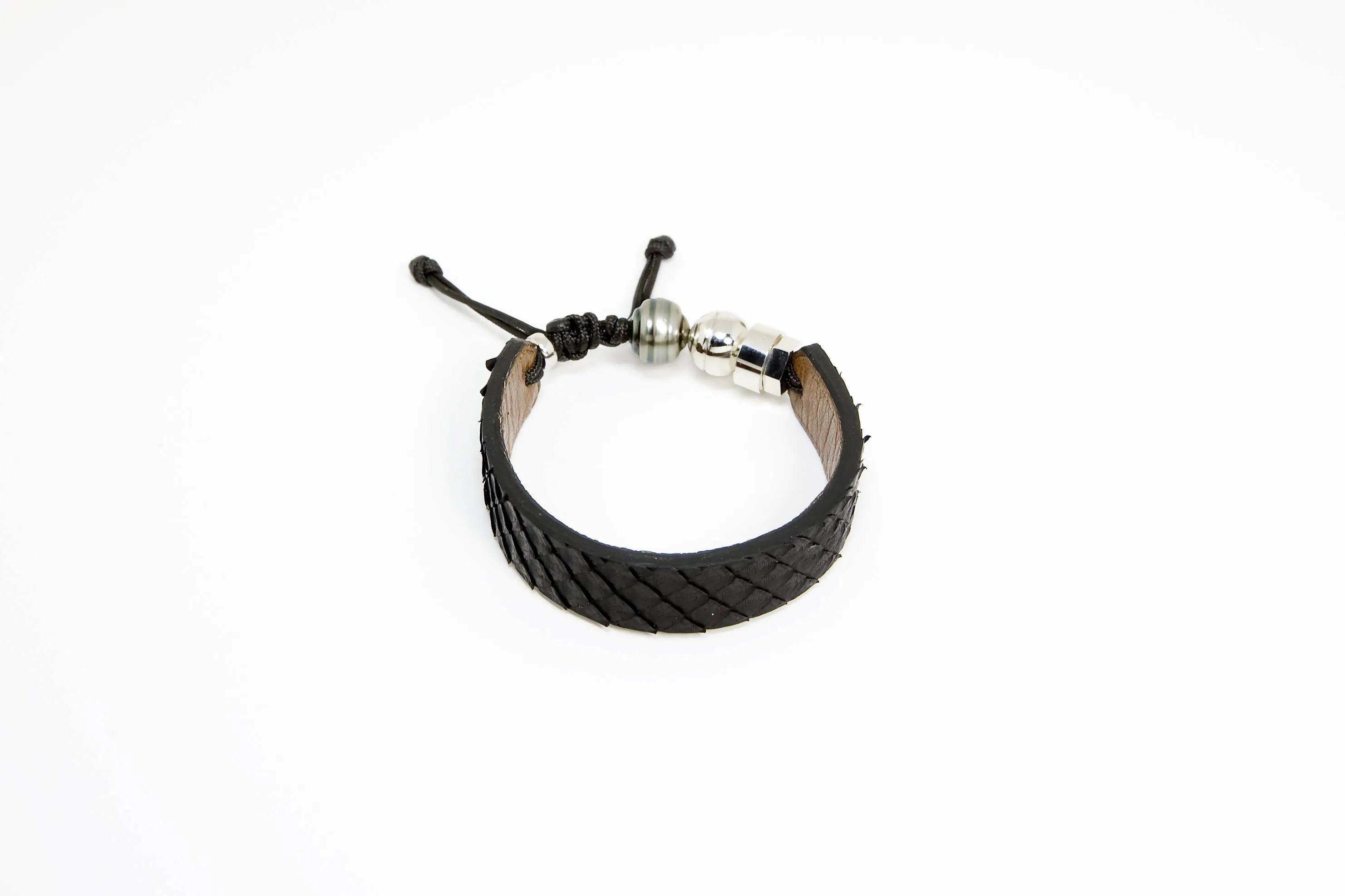 Combos de bracelets cuir de serpent python et pierres semi-précieuses