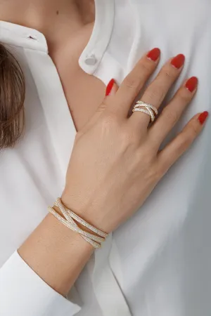CRISS CROSS CRYSTAL BANGLE