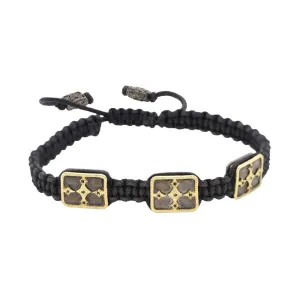 Crivelli Pull Cord Bracelet with Cross Stations