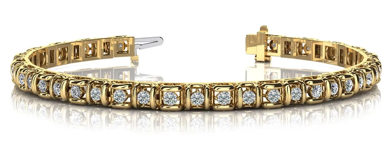 Cross Directional Link Lab-Grown Diamond Bracelet with 1.51 ct.(finished) 1.9mm