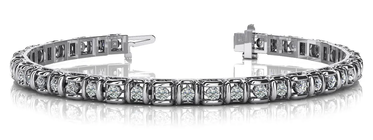 Cross Directional Link Lab-Grown Diamond Bracelet with 1.51 ct.(finished) 1.9mm