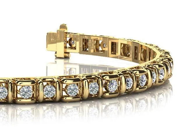 Cross Directional Link Lab-Grown Diamond Bracelet with 1.51 ct.(finished) 1.9mm