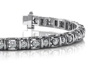 Cross Directional Link Lab-Grown Diamond Bracelet with 1.51 ct.(finished) 1.9mm