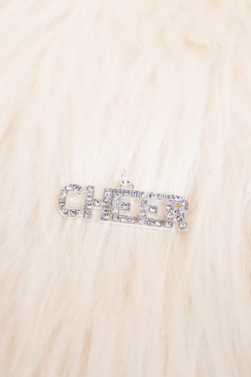 Crystal CHEER Silvertone Pendant