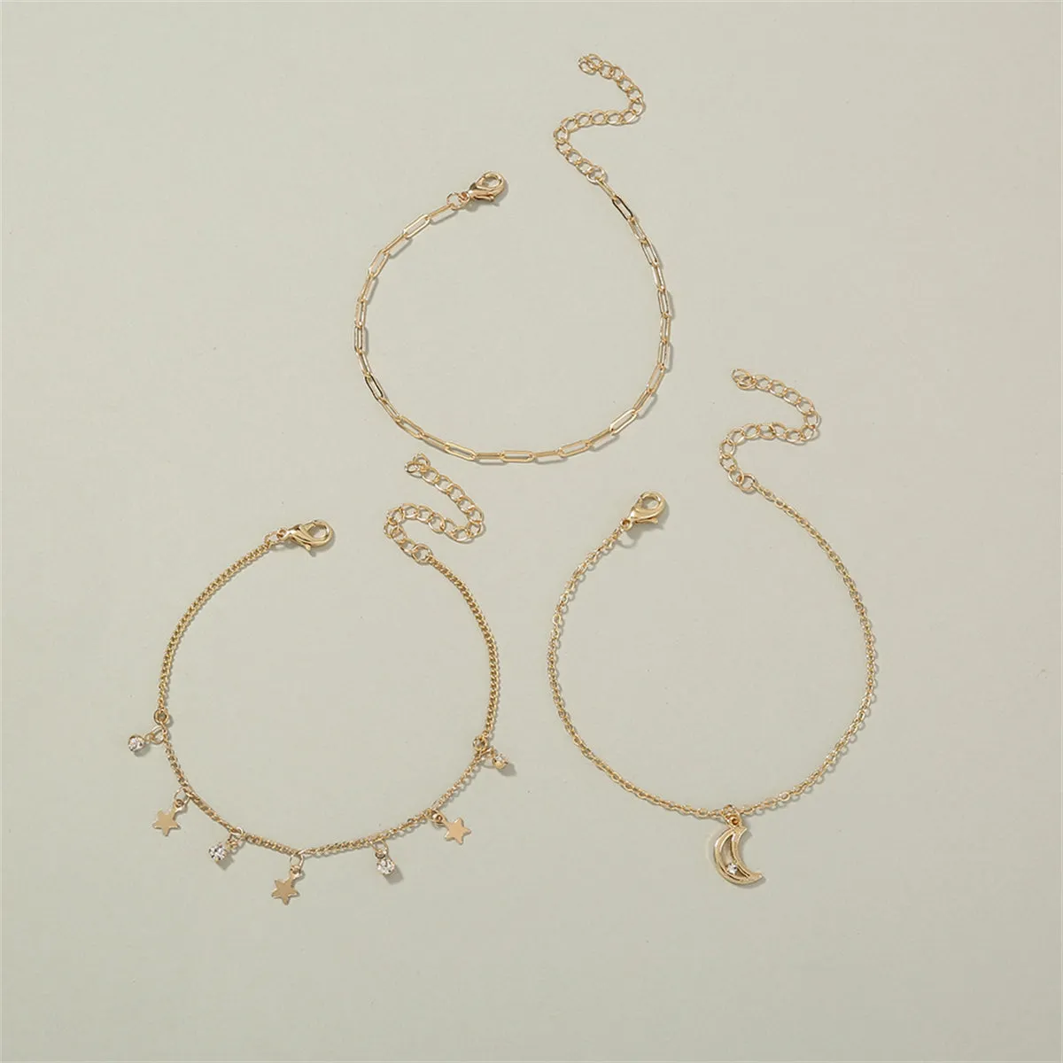Cubic Zirconia & 18K Gold-Plated Celestial Bracelet Set