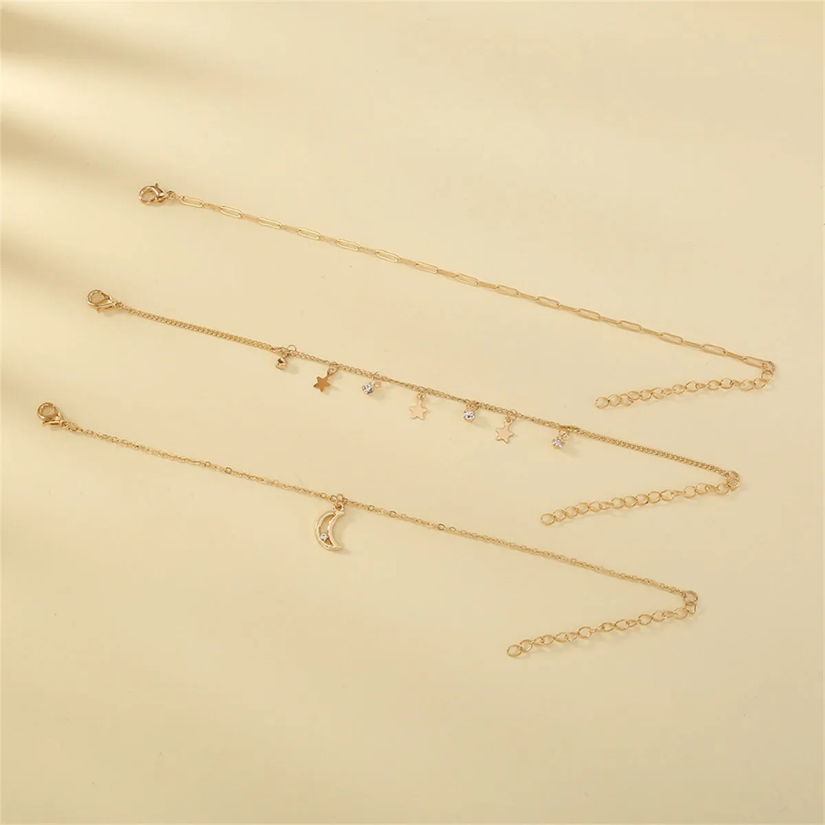 Cubic Zirconia & 18K Gold-Plated Celestial Bracelet Set