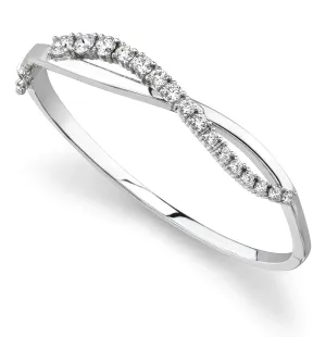 Curved Accent Diamond Journey Lab-Grown Diamond Bangle with 2.05 ct.(finished)